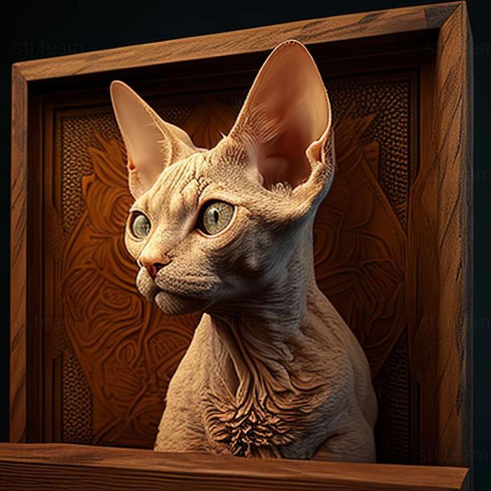 3D model Devon Rex cat (STL)